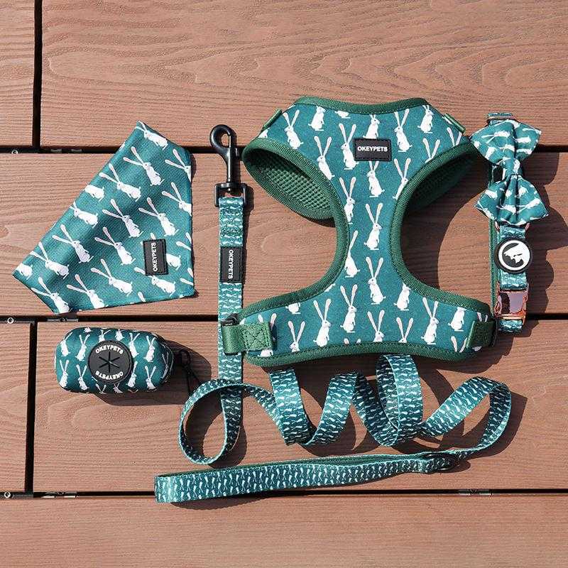 Custom Print Outdoor Training Adjustable Soft Dog Chest Strap Polyester Chien Dog Harness Pet