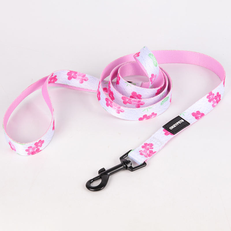 Cheap Personalized Luxury Durable Sublimation Adjustable Dog Accessories Leash With Poop Bag