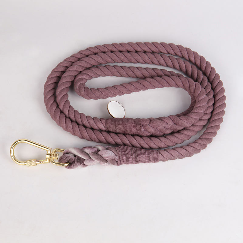 High Quality Luxury Fashion Hand Made Solid Colorful Rope Gradient Pet Lead Ombre Cotton Rope Dog Leash