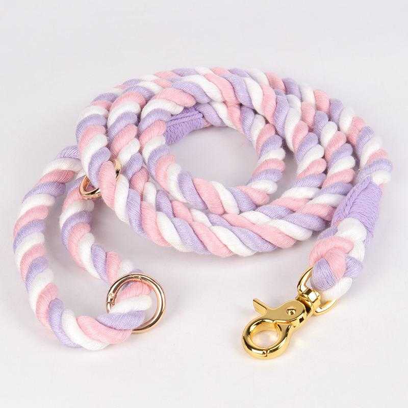 Metal Accessories Personal Label Handmade Hands Free Dog Leash Waist Strong Heavy Duty Cotton Dog Lead Leash