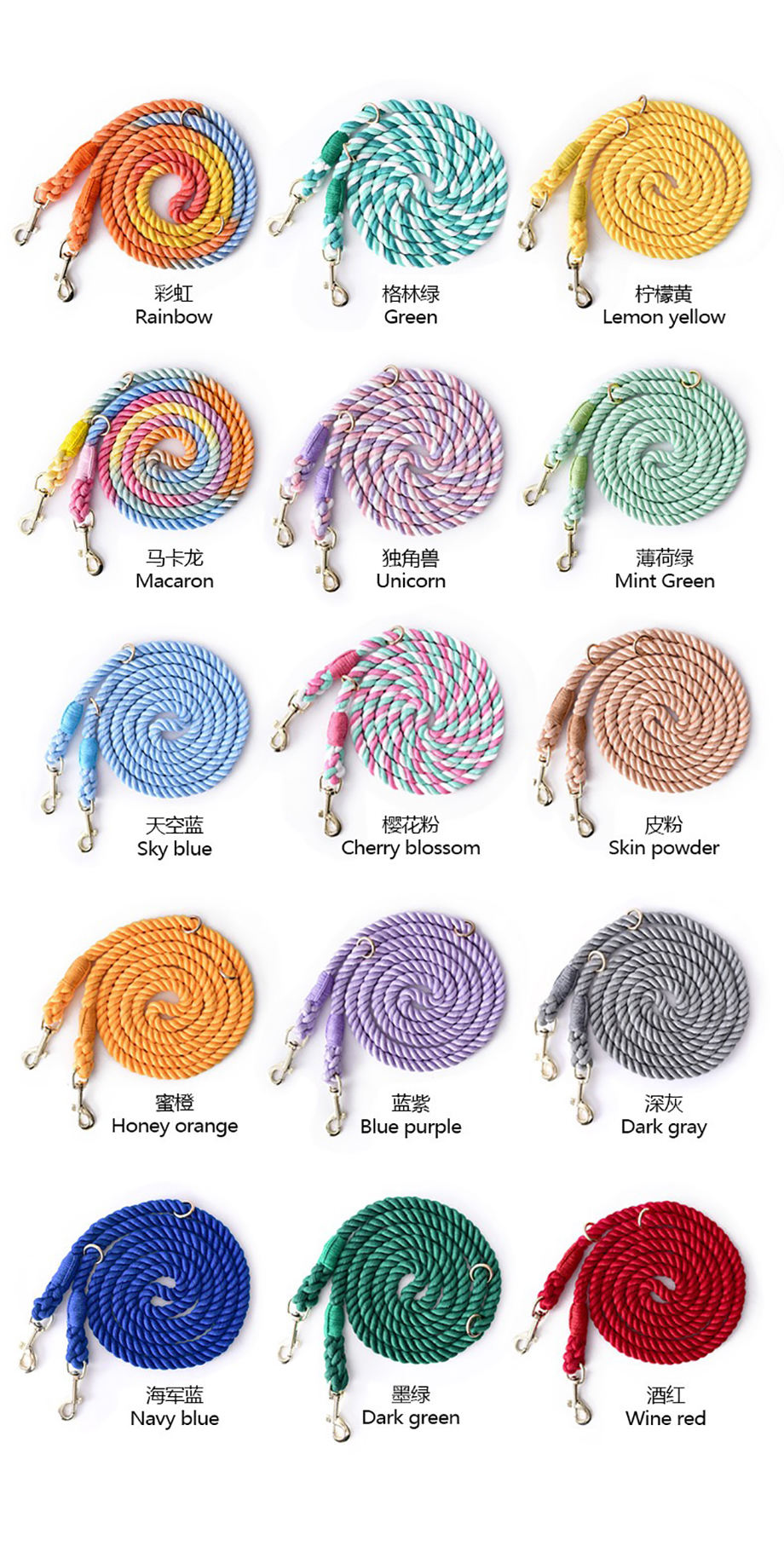 Custom Also Handmade Cotton Rope Hot Selling Dog Hands Free Leash With Style In Stock Low Moq
