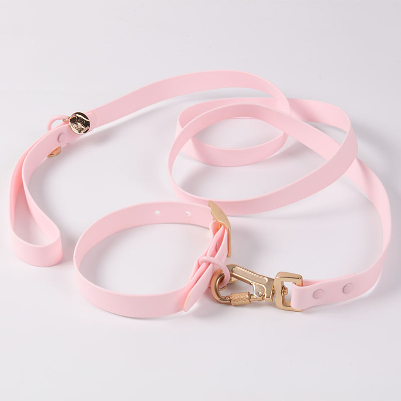 Pvc Coated Webbing Strap Manufacturers Adjustable Custom Pink Plain Luxury Dog Cat Collar And Leash Set