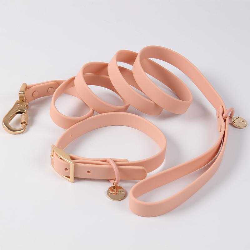 Pvc Coated Webbing Strap Manufacturers Adjustable Custom Pink Plain Luxury Dog Cat Collar And Leash Set