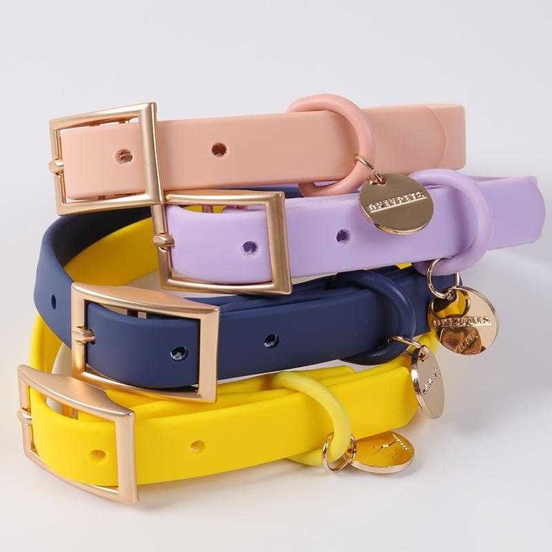 New Style Pvc Coated Waterproof Blank Pink Designer Luxury Pet Dog Adjustable Collar And Leash Set