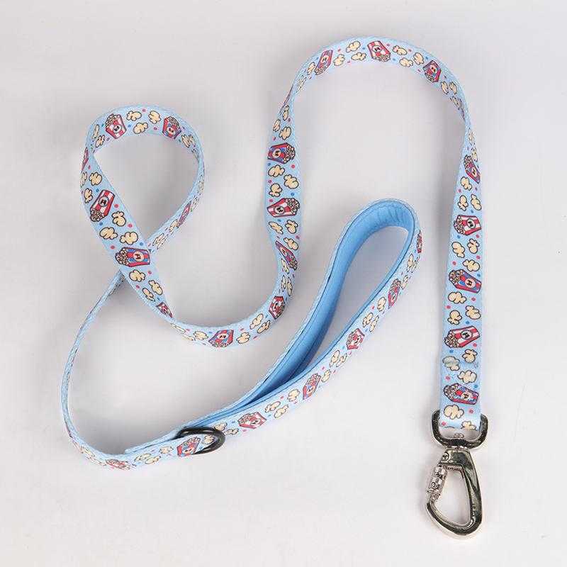 Private Label Pet Leash Custom Soft Sunflower Design Adjustable Sublimation Pattern Neoprene Dog Leash