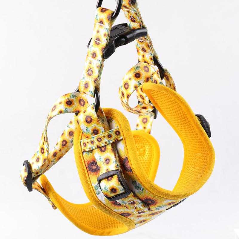 Wholesale Custom Modern Dog Leash Polyester Sunflower Pattern Dog Leash Strap Luxury