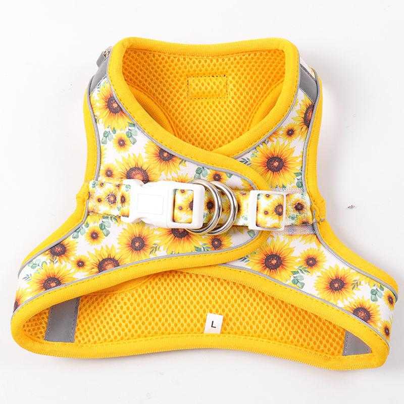 Wholesale Custom Modern Dog Leash Polyester Sunflower Pattern Dog Leash Strap Luxury