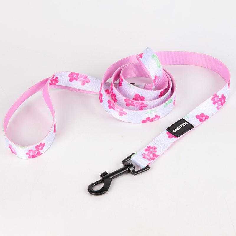 Wholesale Custom Modern Dog Leash Polyester Sunflower Pattern Dog Leash Strap Luxury