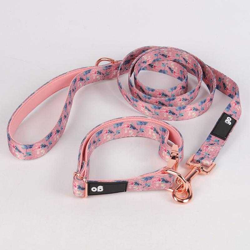 Wholesale Custom Modern Dog Leash Polyester Sunflower Pattern Dog Leash Strap Luxury