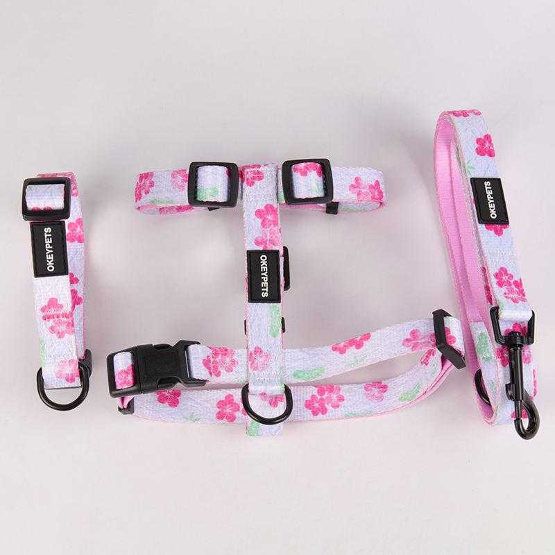 Wholesale Custom Modern Dog Leash Polyester Sunflower Pattern Dog Leash Strap Luxury