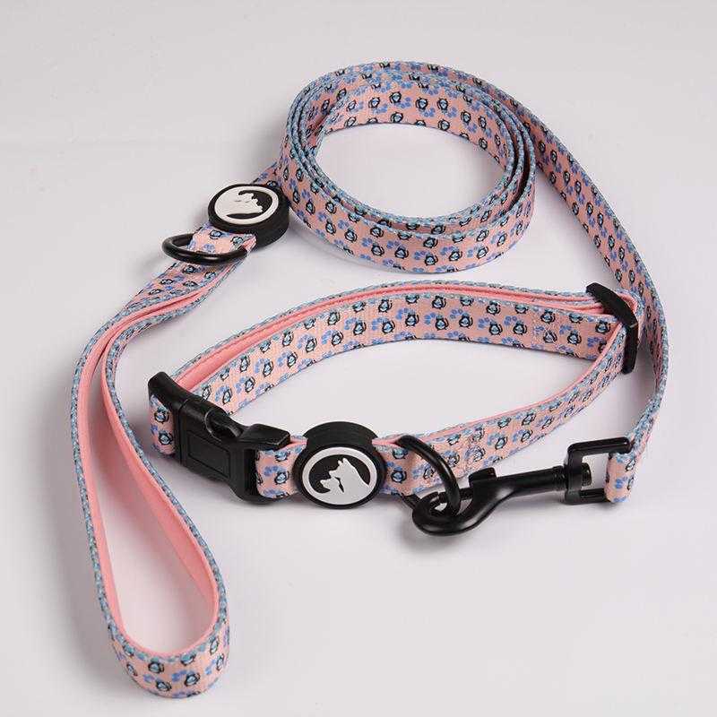 Dog Collar Leash Manufacturers Designer Sublimation Luxury Dog Leashes And Collars With Bow Tie