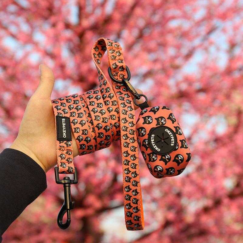 Personalized Outdoor Pet Supply Custom Pattern Absorbing Soft Padded Neoprene Dog Walking Leash