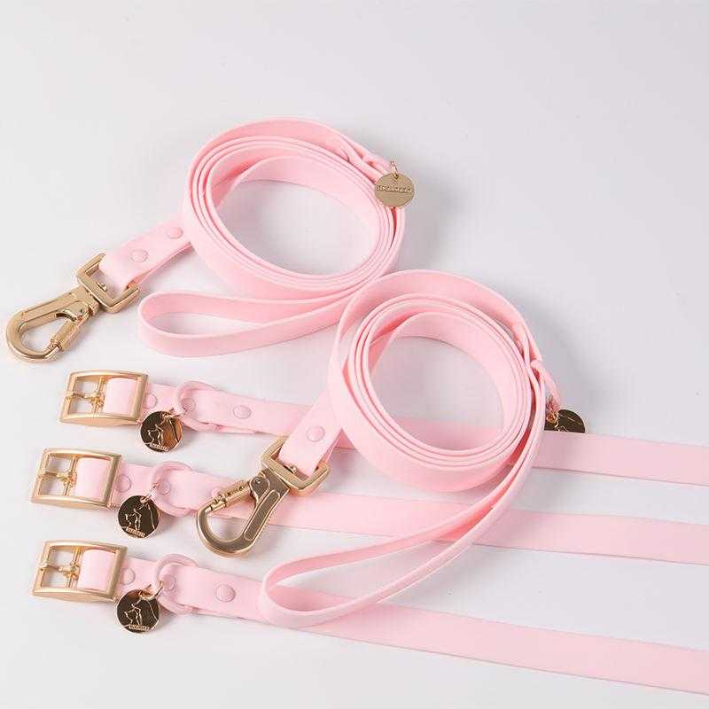 Wholesale Customized Pet Lead And Collar Set Pvc Coated Webbing Designer Luxury Dog Collar