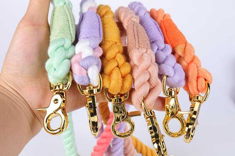 Wholesale Low Moq Long Handmade Cotton Rope Leash Lead Heavy Duty Luxury Multi Colored Cotton Rope Lead