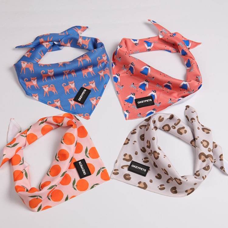 Single Face Dog Bandana Pet Triangle Scarf Accessories Bulk For Medium Small Cats Large Puppy Dogs