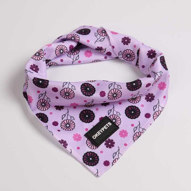 High Quality Breathable Print Cute Custom Logo Pet Dog Bandana Scarf Polyester Dog Bandana