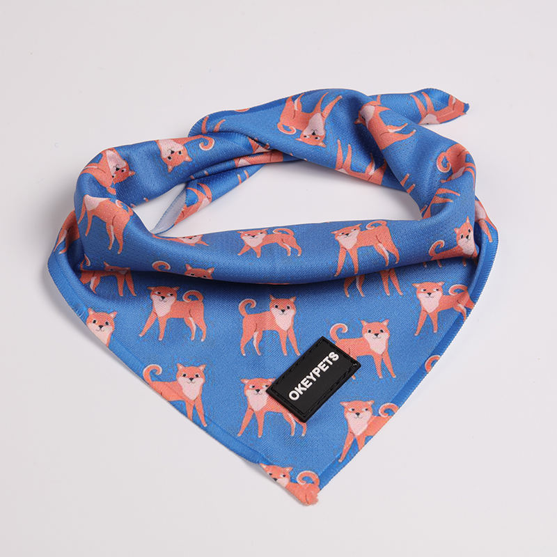 New Custom Breathable Polyester Dog Bandana Print Pet Gift Accessory Bandana Scarf With Logo