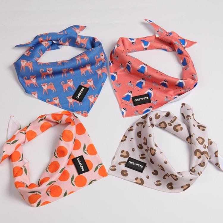 Comfort Polyester Breathable Cooling Custom Dog Scarf Bandana Pet Bandanas