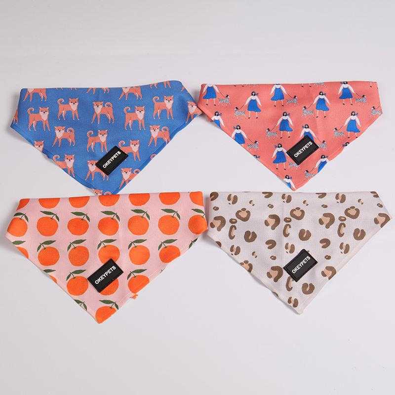 Bulk Winter Pet Dog Bandanas Washable Triangle Double Cotton Printed Blank Thick Sublimation Dog Bandana