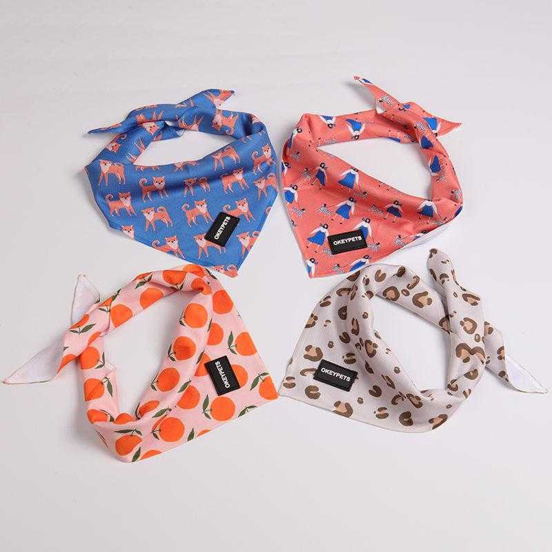 Bulk Winter Pet Dog Bandanas Washable Triangle Double Cotton Printed Blank Thick Sublimation Dog Bandana