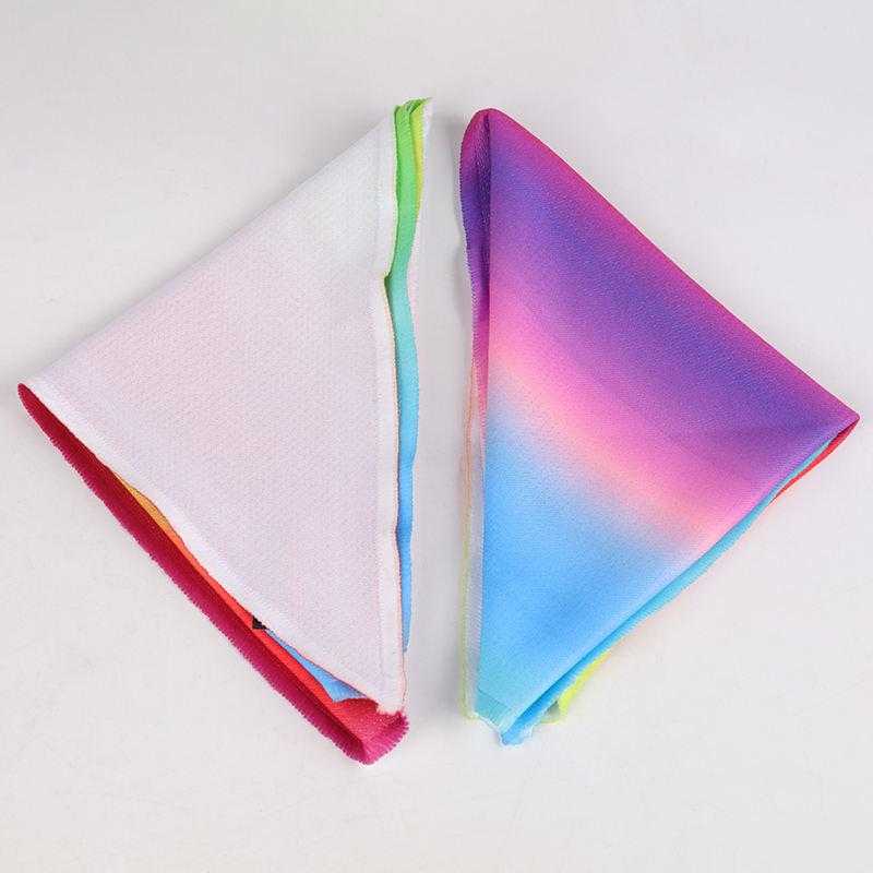 Polyester Dog Bandana Breathable Birthday Rainbow Pattern Pet Dog Triangle Bandana