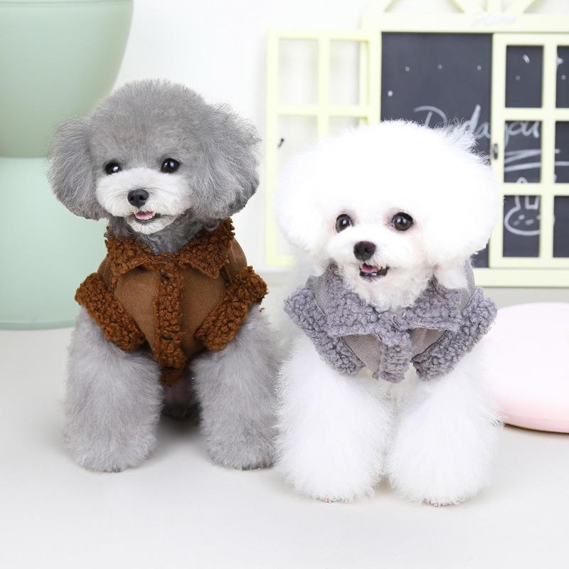 New Style Plush Fancy Dog Clothes Wholesale Warm Winter Dog Coat