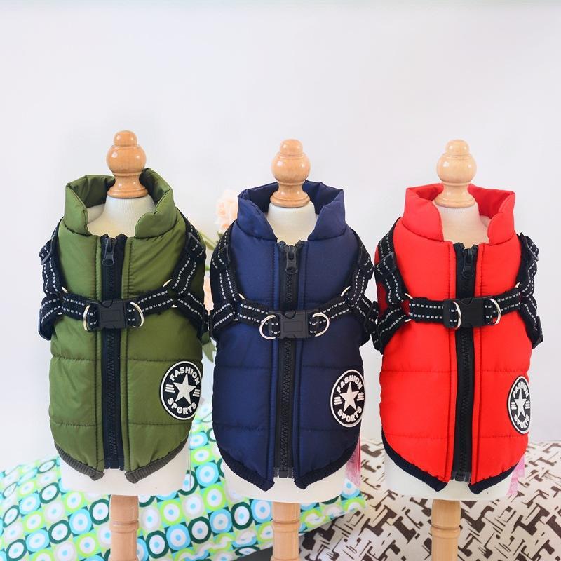 Wholesale Waterproof With Reflective Harness Winter Warm Pet Dog Coat Clothes