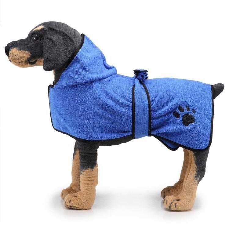 Water Absorbent Soft Pet Dog Double Bag Quickly Dry Microfiber Pet Dog Bath Towel Bathrobe