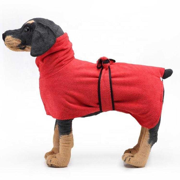 Water Absorbent Soft Pet Dog Double Bag Quickly Dry Microfiber Pet Dog Bath Towel Bathrobe