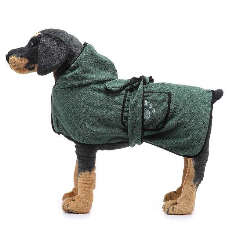Water Absorbent Soft Pet Dog Double Bag Quickly Dry Microfiber Pet Dog Bath Towel Bathrobe