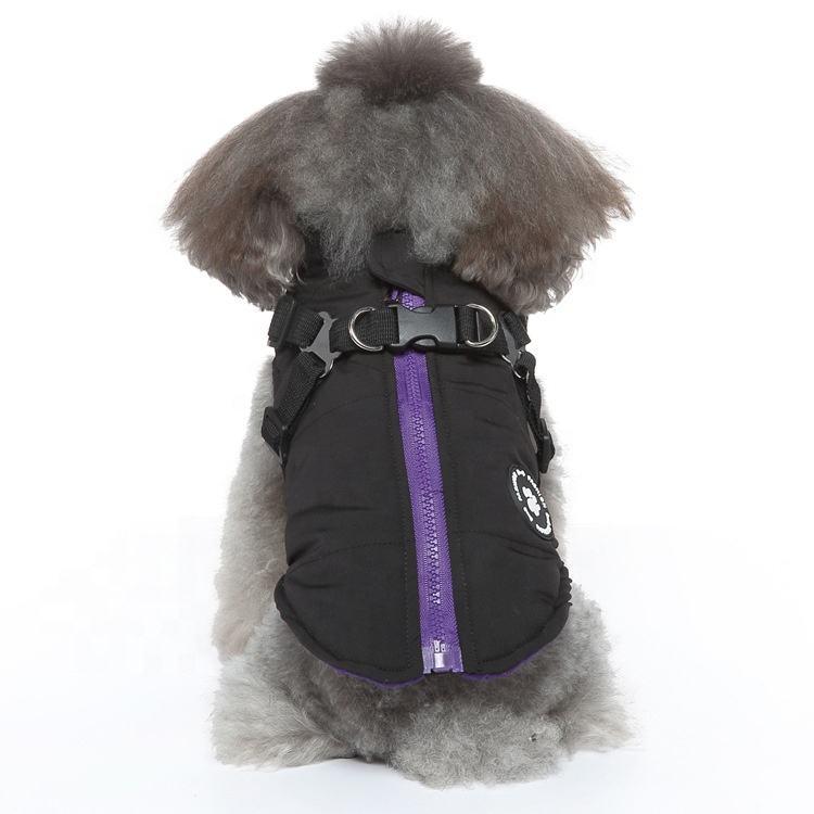 Adjustable Wholesale Winter Warm Pet Small Dog Harness Coat Clothes