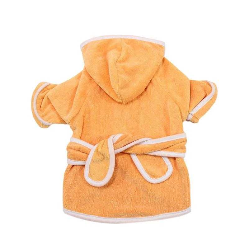 Comfortable White Polyester Fiber Soft Pet Bathrobe For Wholesale With Belt