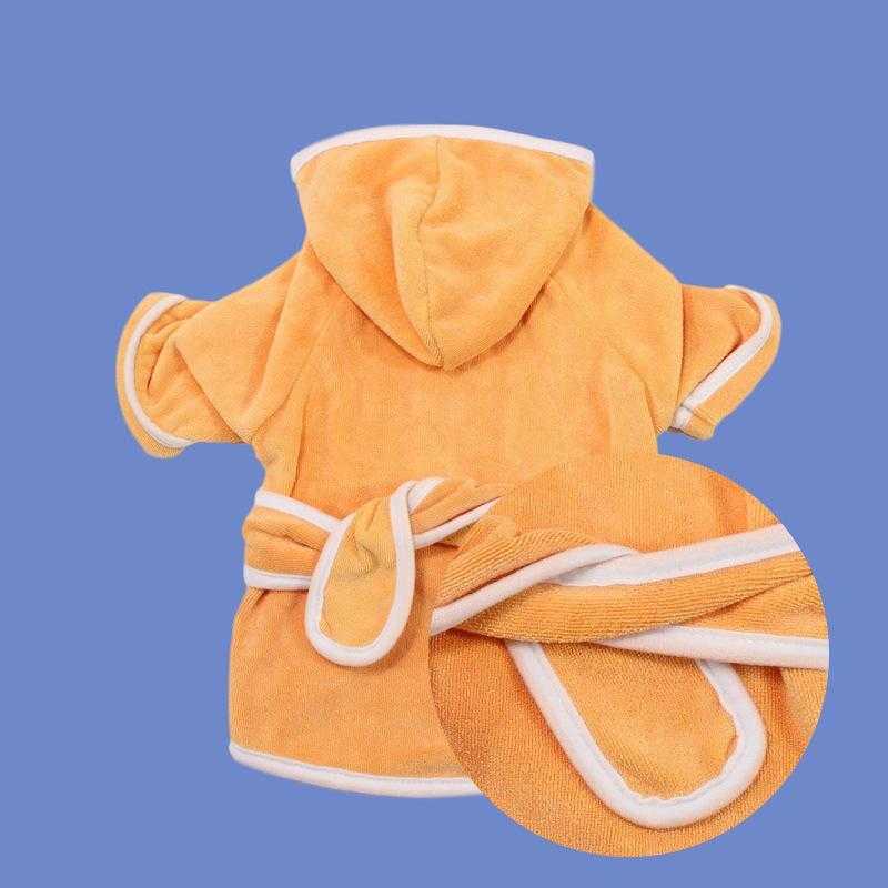 Comfortable White Polyester Fiber Soft Pet Bathrobe For Wholesale With Belt