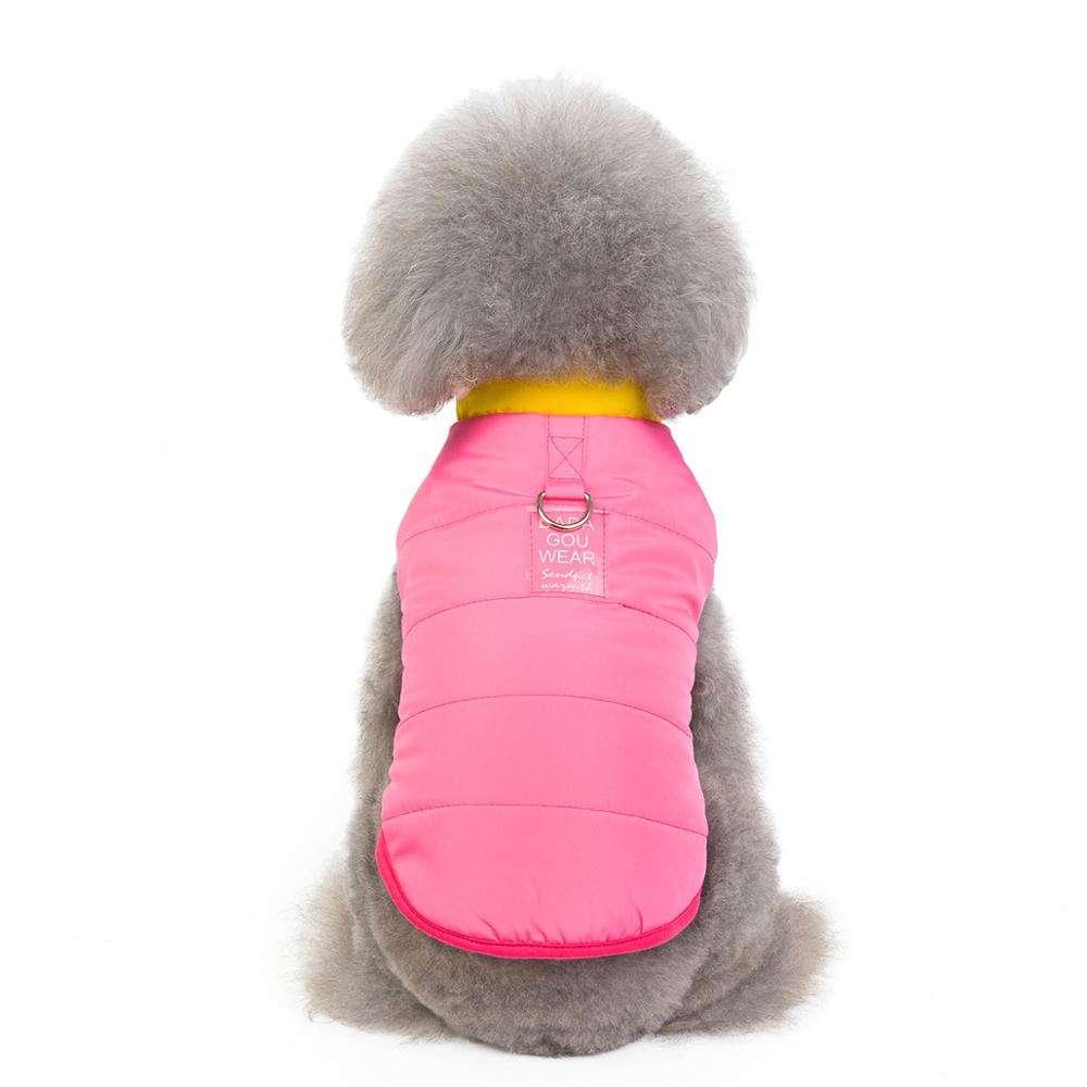 Winter Warm Pet Dog Padded Vest Jacket Coat Clothes With Leash Ring