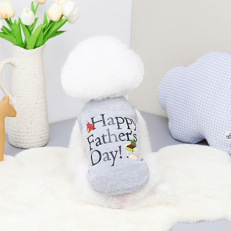 2023 Father's Day And Mother's Day Cute Summer Pet T-shirt Wholesale Custom Dog Clothes