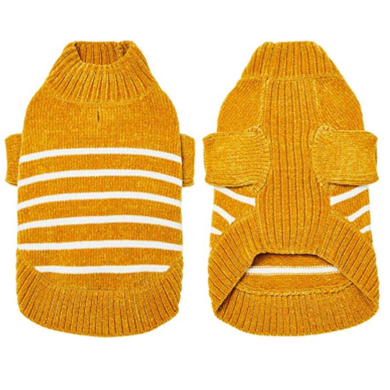 Oem Striped Pattern Customized Warm Pet Sweater Dog Knitted Clothes