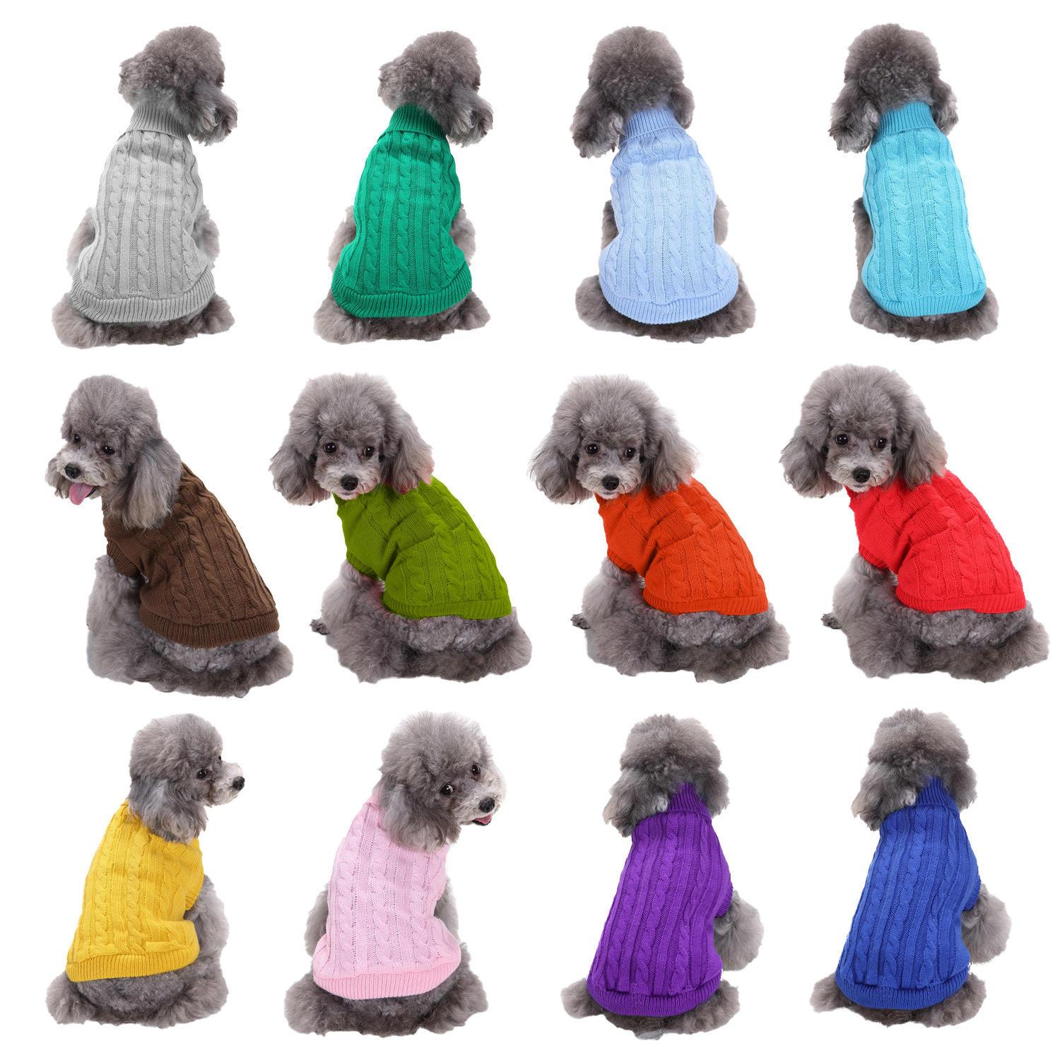 Fashion Designer Classic Cable Pet Knit Jumper Dog Sweater
