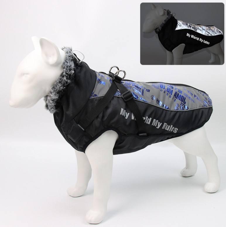 Wholesale Winter Warm Reflective Waterproof Windproof With Harness Dog Jacket Coat