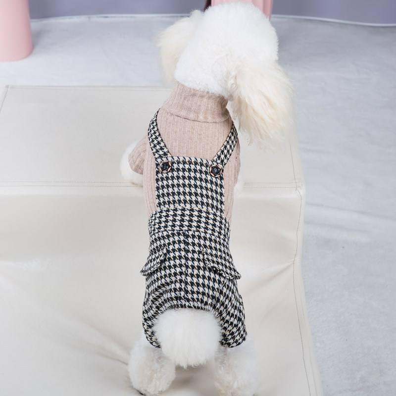 Spring Summer New Pet Couples Dress Houndstooth Fashion Pet Dog Clothes