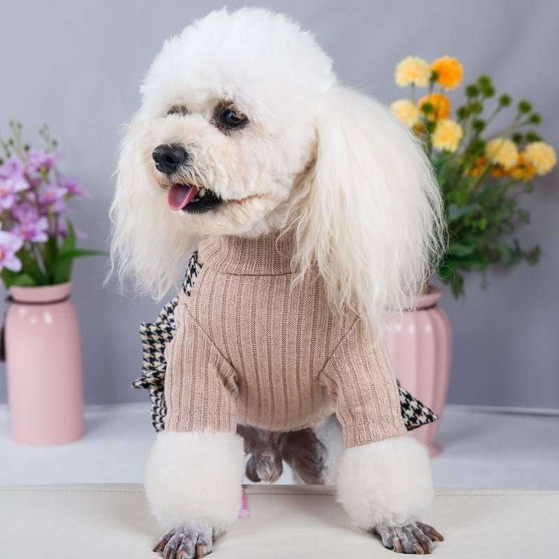 Spring Summer New Pet Couples Dress Houndstooth Fashion Pet Dog Clothes