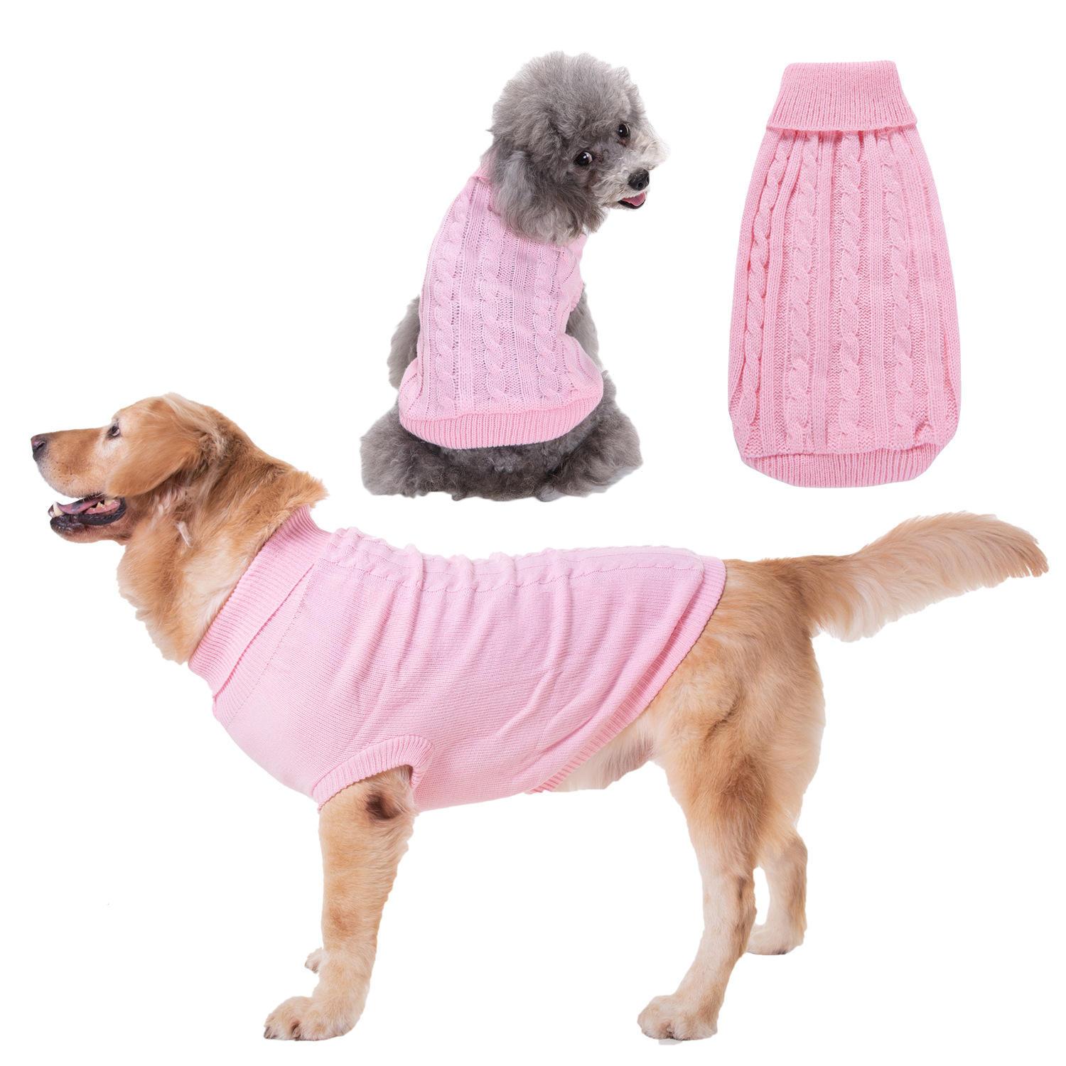 Pure Color Pet Dog Sweater Winter Pure Color Vest Soft Warm Pet Dog Clothes