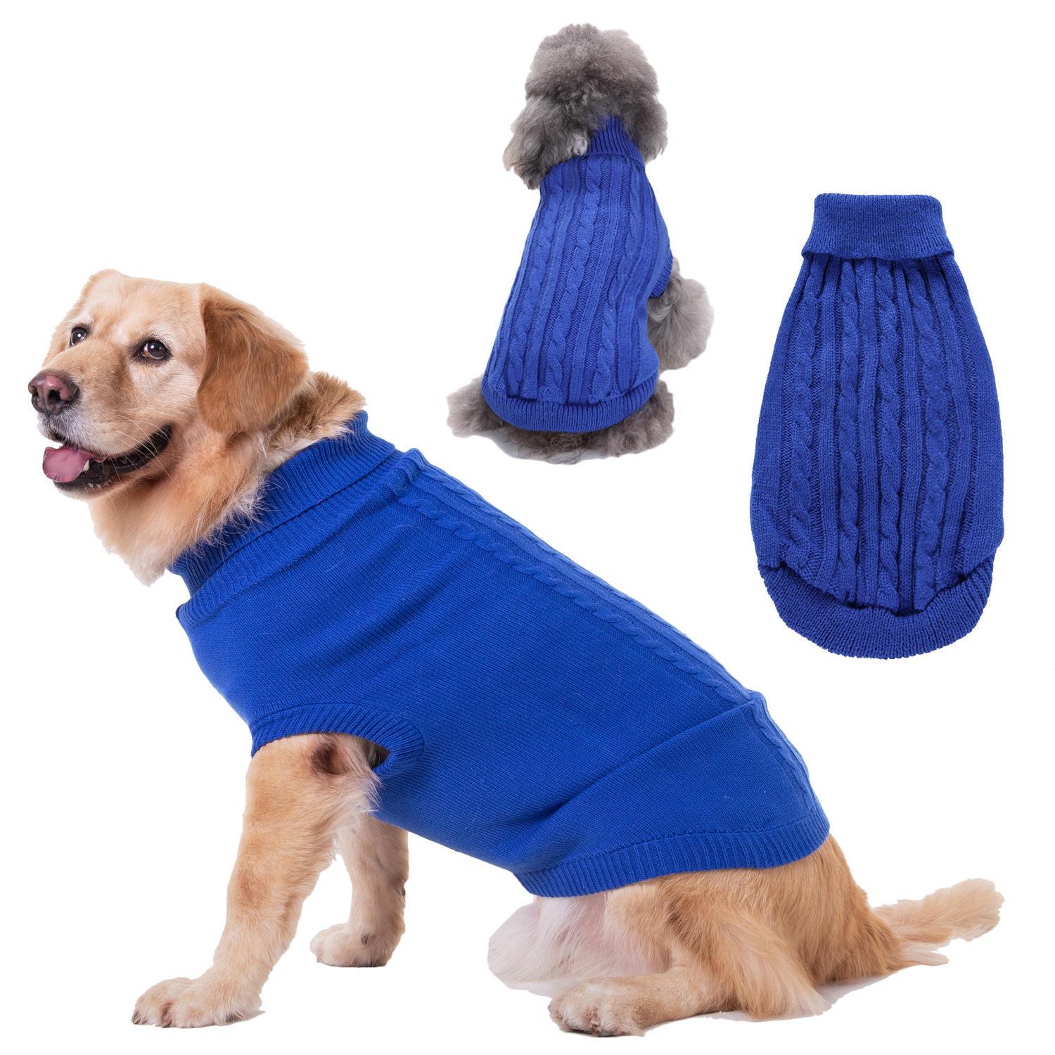 Pure Color Pet Dog Sweater Winter Pure Color Vest Soft Warm Pet Dog Clothes