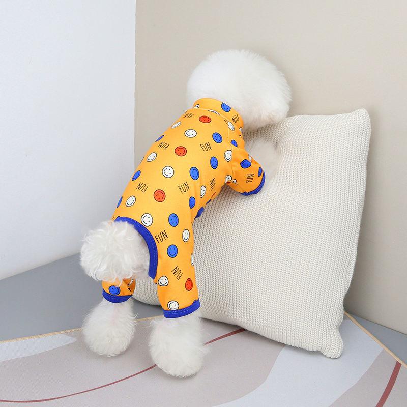 2022 Comfortable Smiling Four Legs Dog Costume Pet Pajamas Dog Printing Clothes