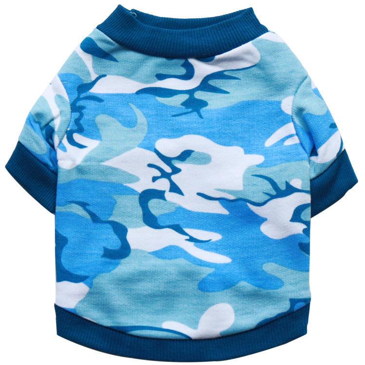 New Comfortable Cotton T-shirt Camouflage Print Summer Wholesale Pet Dog Small Round Neck T-shirt