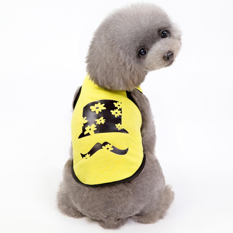 Wholesale Pet Dog Summer Clothes Cotton Vest Mustache Printing