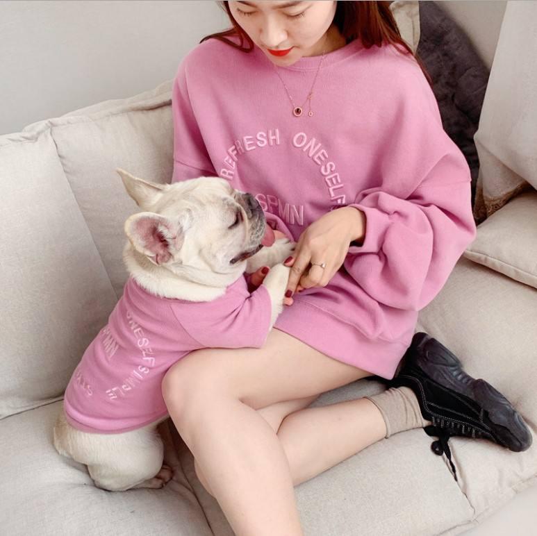 Wholesale Fashion Pet Parent-child Clothing Long-sleeved Women T-shirt Dog And Human Clothes