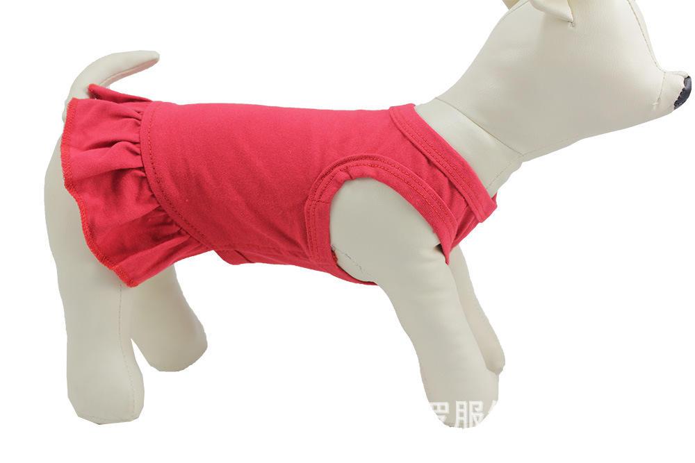 Spring Summer Multicolor Plain 100% Cotton Soft Pet Clothing Dress Dog Vest Wholesale