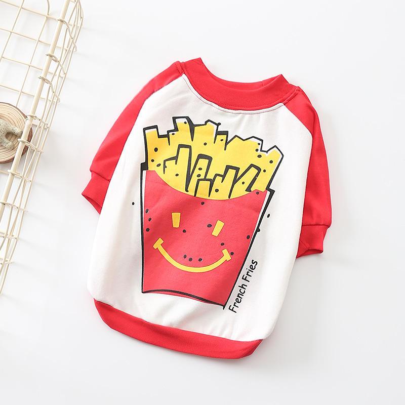 Hot Selling Spring Fries Printed Dogs Cloth Puppy Pet Clothes