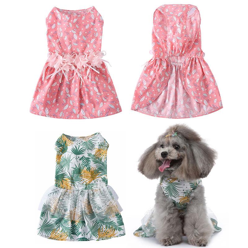 Flower Skirt Dog Clothes Dress Sleeveless Summer Luxury Pet Dog Dress
