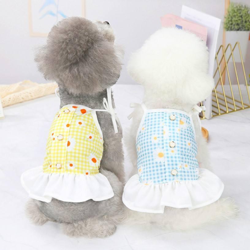 Wholesale Cute Daisy Pet Clothes Designers Dog Summer Dresses